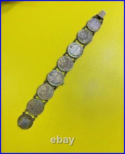 Antique Caucasus Bracelet Sterling Silver 84 Eagle Coat Arms Coin Women Jewelery