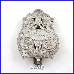 Antique Coin Silver Chatelaine Clip Alice