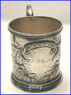 Antique Coin Silver Drinking Mug or Cup made by W. Carringson, Charleston 1830