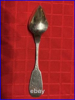 Antique Coin Silver Fruit Spoons (6) Fiddle Back Combined Weight 3.5 oz 6 Long