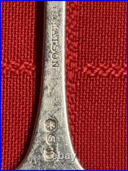 Antique Coin Silver Fruit Spoons (6) Fiddle Back Combined Weight 3.5 oz 6 Long
