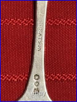 Antique Coin Silver Fruit Spoons (6) Fiddle Back Combined Weight 3.5 oz 6 Long