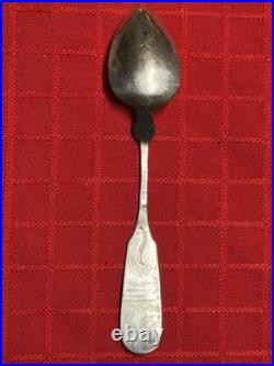 Antique Coin Silver Fruit Spoons (6) Fiddle Back Combined Weight 3.5 oz 6 Long