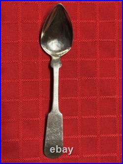 Antique Coin Silver Fruit Spoons (6) Fiddle Back Combined Weight 3.5 oz 6 Long