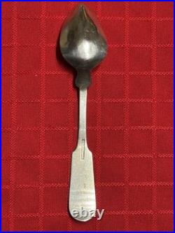 Antique Coin Silver Fruit Spoons (6) Fiddle Back Combined Weight 3.5 oz 6 Long