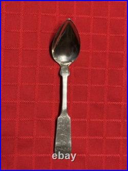 Antique Coin Silver Fruit Spoons (6) Fiddle Back Combined Weight 3.5 oz 6 Long
