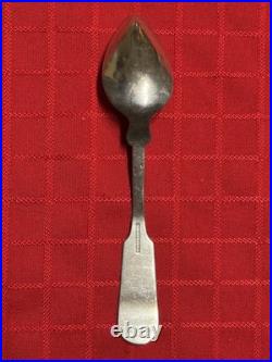 Antique Coin Silver Fruit Spoons (6) Fiddle Back Combined Weight 3.5 oz 6 Long