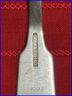 Antique Coin Silver Fruit Spoons (6) Fiddle Back Combined Weight 3.5 oz 6 Long