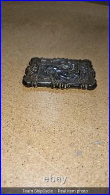 Antique Coin Silver Plate Monogram Calling Business Card Case Holder G2U