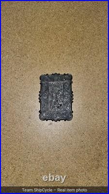Antique Coin Silver Plate Monogram Calling Business Card Case Holder G2U