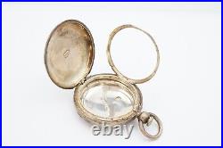 Antique Coin Silver Pocket Watch Case Key Wind Size 18 Double Hunter