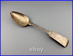 Antique Coin Silver Spoon 60 GRAMS Edmund Hayes Poughkeepsie NY circa 1841