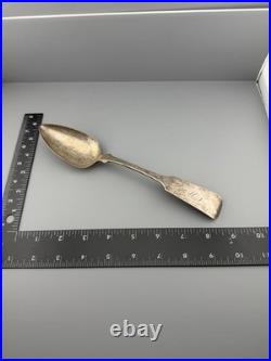Antique Coin Silver Spoon 60 GRAMS Edmund Hayes Poughkeepsie NY circa 1841