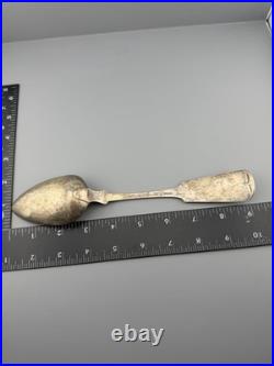 Antique Coin Silver Spoon 60 GRAMS Edmund Hayes Poughkeepsie NY circa 1841