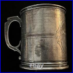 Antique Coin Silver Tankard Cup Julep withHandle 86 Gms