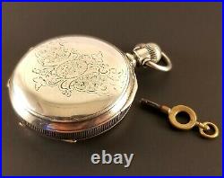 Antique E. Howard Pocket Watch Coin Silver Case 18 Size Key Wind Key Set