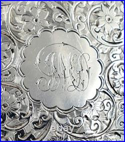 Antique Edwardian sterling silver ladies coin purse Beautiful engraved purse