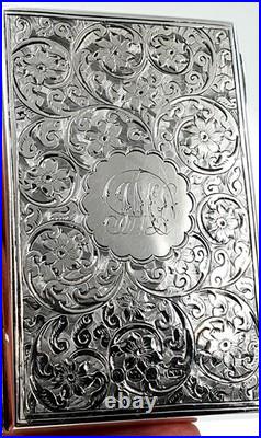 Antique Edwardian sterling silver ladies coin purse Beautiful engraved purse