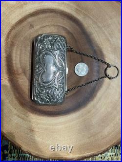 Antique English Sterling Silver Coin Purse Compact 83 grams