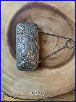 Antique English Sterling Silver Coin Purse Compact 83 grams