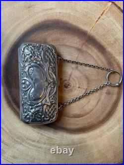 Antique English Sterling Silver Coin Purse Compact 83 grams