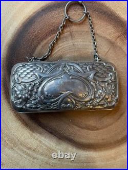 Antique English Sterling Silver Coin Purse Compact 83 grams