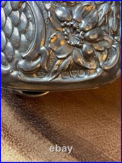 Antique English Sterling Silver Coin Purse Compact 83 grams