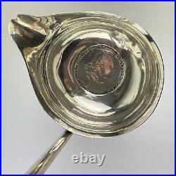 Antique Georgian Solid Silver Coin Set Toddy Ladle 1801 29cm