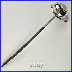 Antique Georgian Solid Silver Coin Set Toddy Ladle 1801 29cm