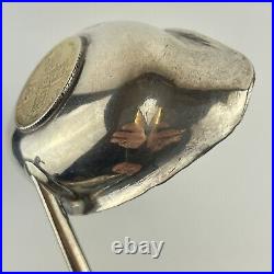 Antique Georgian Solid Silver Coin Set Toddy Ladle 1805 31cm