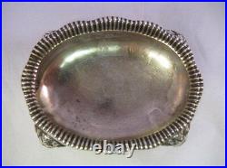 Antique Gorham coin silver lions head footed salt 1860