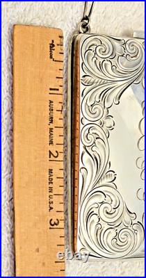 Antique James E Blake Co Sterling Silver Coin & Compact Purse