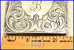 Antique James E Blake Co Sterling Silver Coin & Compact Purse