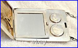 Antique James E Blake Co Sterling Silver Coin & Compact Purse