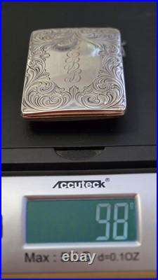 Antique James E Blake Co Sterling Silver Coin & Compact Purse