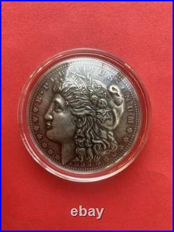 Antique Limited Edition Vintage Dome Morgan DOLLAR. 999 Fine Silver