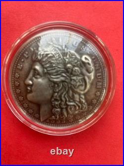 Antique Limited Edition Vintage Dome Morgan DOLLAR. 999 Fine Silver