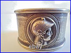 Antique Medallion Helmeted Coin Silver Napkin Ring 26.4 Grams No Monogram