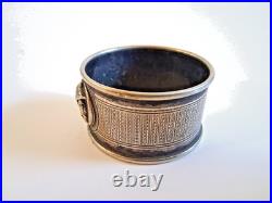 Antique Medallion Helmeted Coin Silver Napkin Ring 26.4 Grams No Monogram