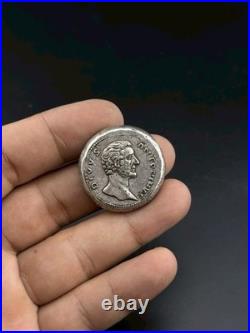 Antique Roman Empire Silver Coin King Face Roman Rare