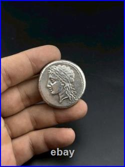 Antique Roman Empire Silver Coin King Face Roman Rare