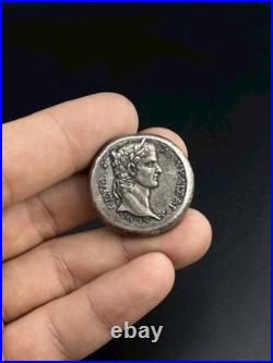 Antique Roman Empire Silver Coin King Face Roman Rare