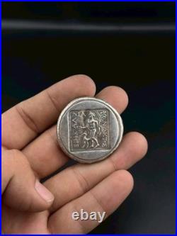 Antique Roman Empire Silver Coin King Face Roman Rare