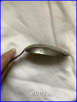 Antique Rustic Engraved Georgian Coin Silver Serving Spoon 8.75, 55 Gr