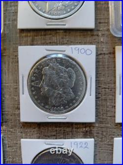 Antique Silver Coins Morgan Silver Dollar Liberty Peace Silver Dollar Lot Of 9