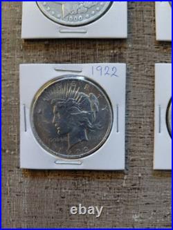 Antique Silver Coins Morgan Silver Dollar Liberty Peace Silver Dollar Lot Of 9