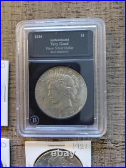 Antique Silver Coins Morgan Silver Dollar Liberty Peace Silver Dollar Lot Of 9