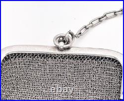Antique Sterling Silver Hallmarked Mesh Coin Purse 43 Grams Scrap Or Use