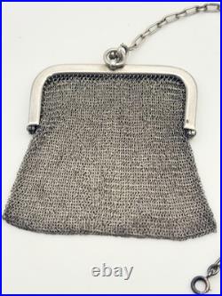 Antique Sterling Silver Hallmarked Mesh Coin Purse 43 Grams Scrap Or Use