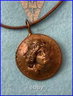 Antique Sterling Silver MORGAN DOLLAR Coin 1890 Pop Out Repousse Pendant